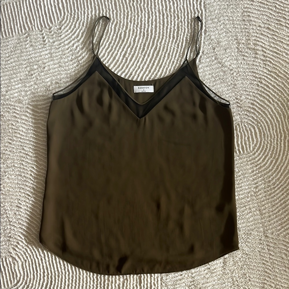 Babaton Green Fitted Camisole Top